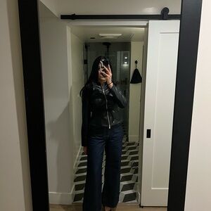 Elegant Black Faux Leather Jacket Zara